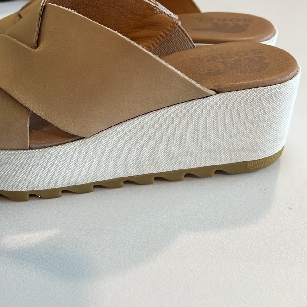 Sorel - 8, Beige, Tan Wedge Sandals - image 6
